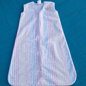 Halo wearable blanket, rainbow dots